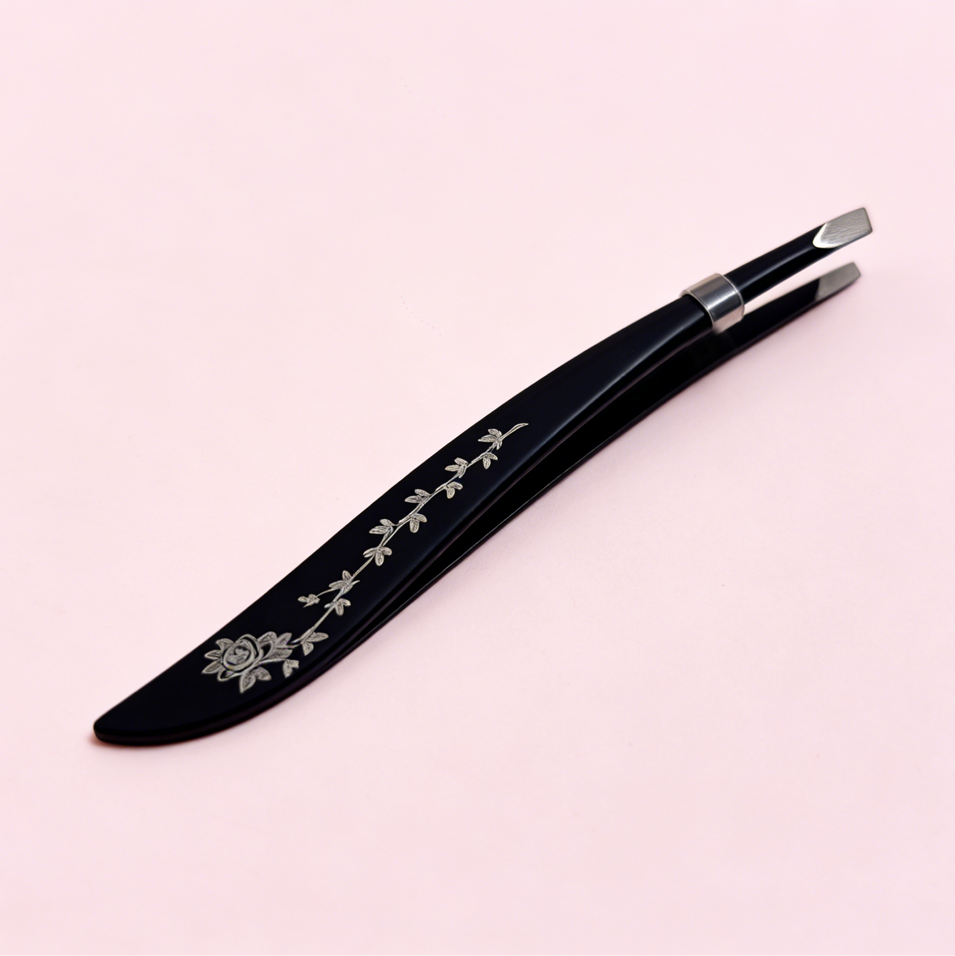 Rose Pattern Slant Tweezer