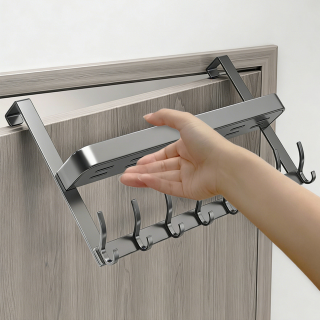 Over The Door Hooks with Storage Shelf