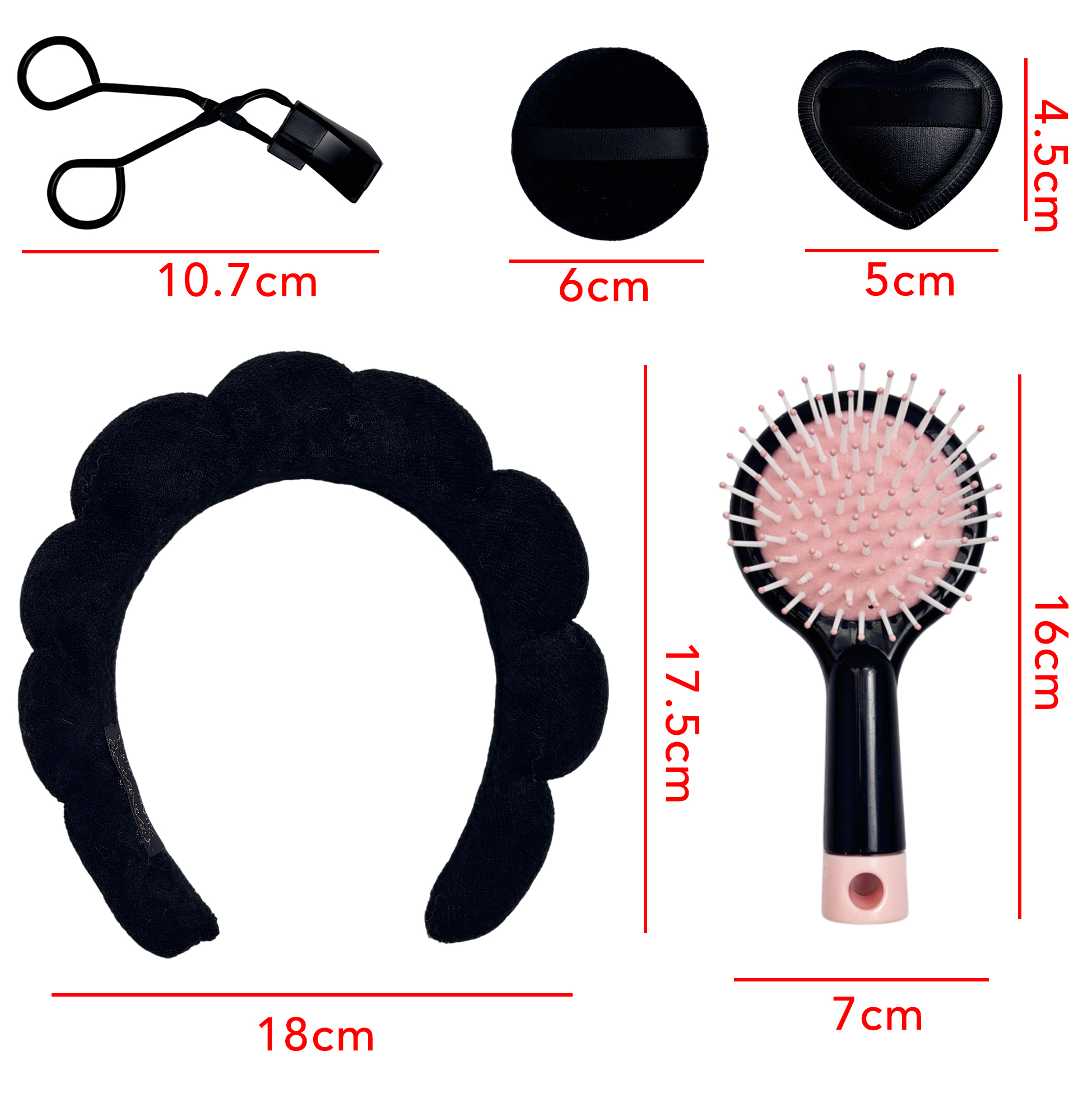 Set of 5 Black Theme Beauty Accessory Set