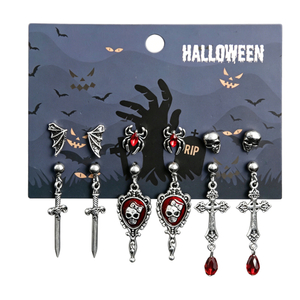 6 Pairs Halloween Earrings Set for Women