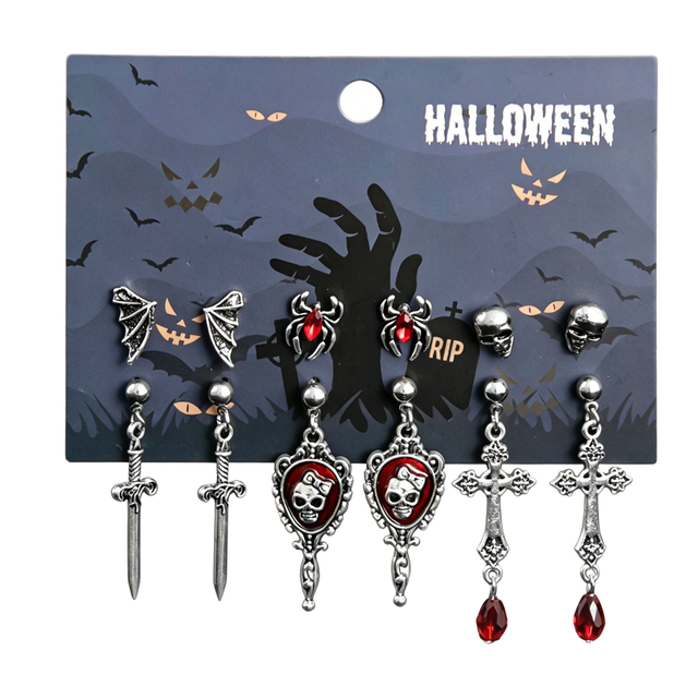 6 Pairs Halloween Earrings Set for Women