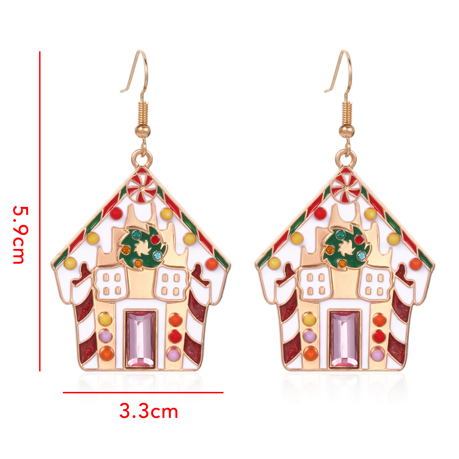 Christmas Gingerbread House Dangle Earrings