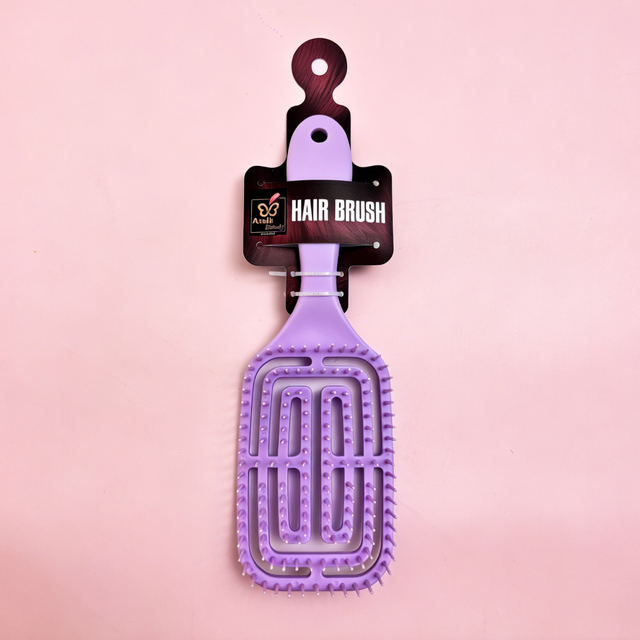 Hollow Grid Hair Brush Purple Detangling Brush