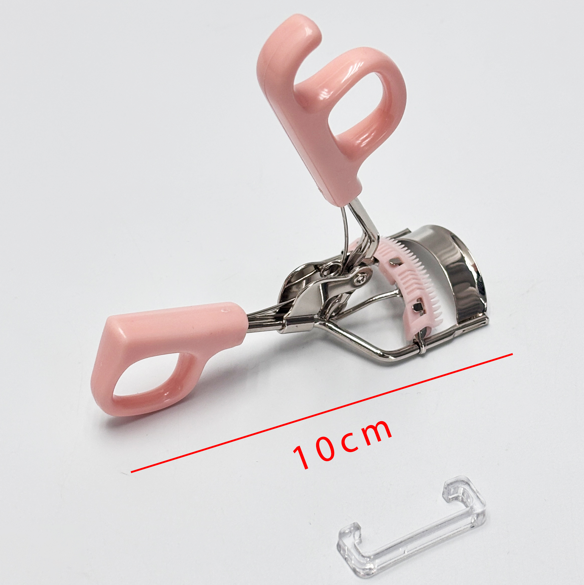 2-in-1 Pink Eyelash Curler with Comb