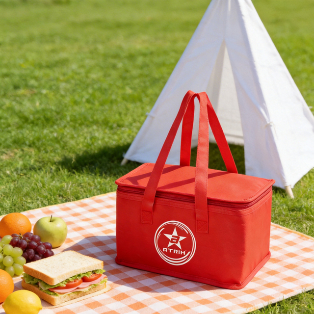 28×14×17cm Red Insulated Cooler Bag