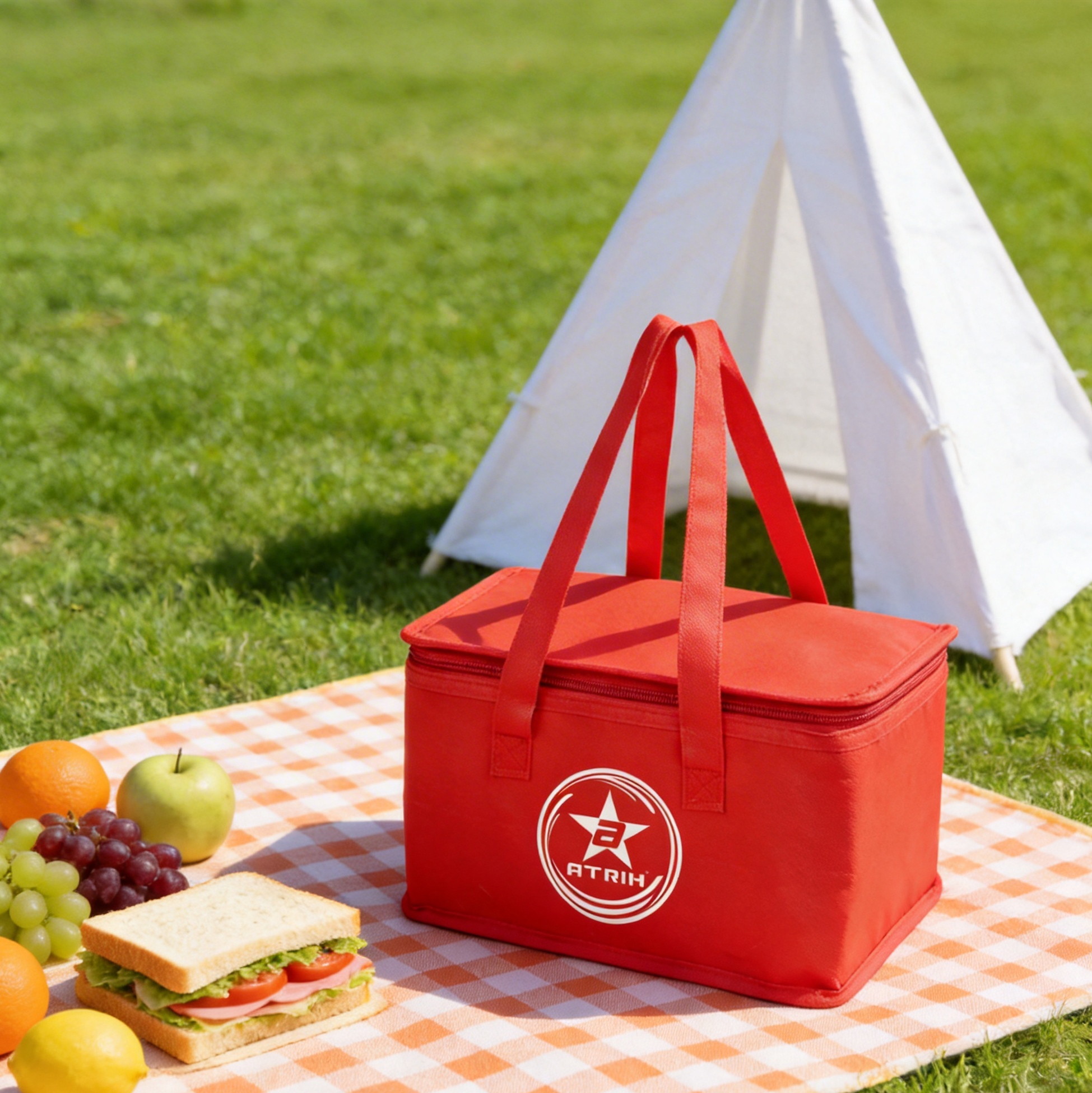 28×14×17cm Red Insulated Cooler Bag