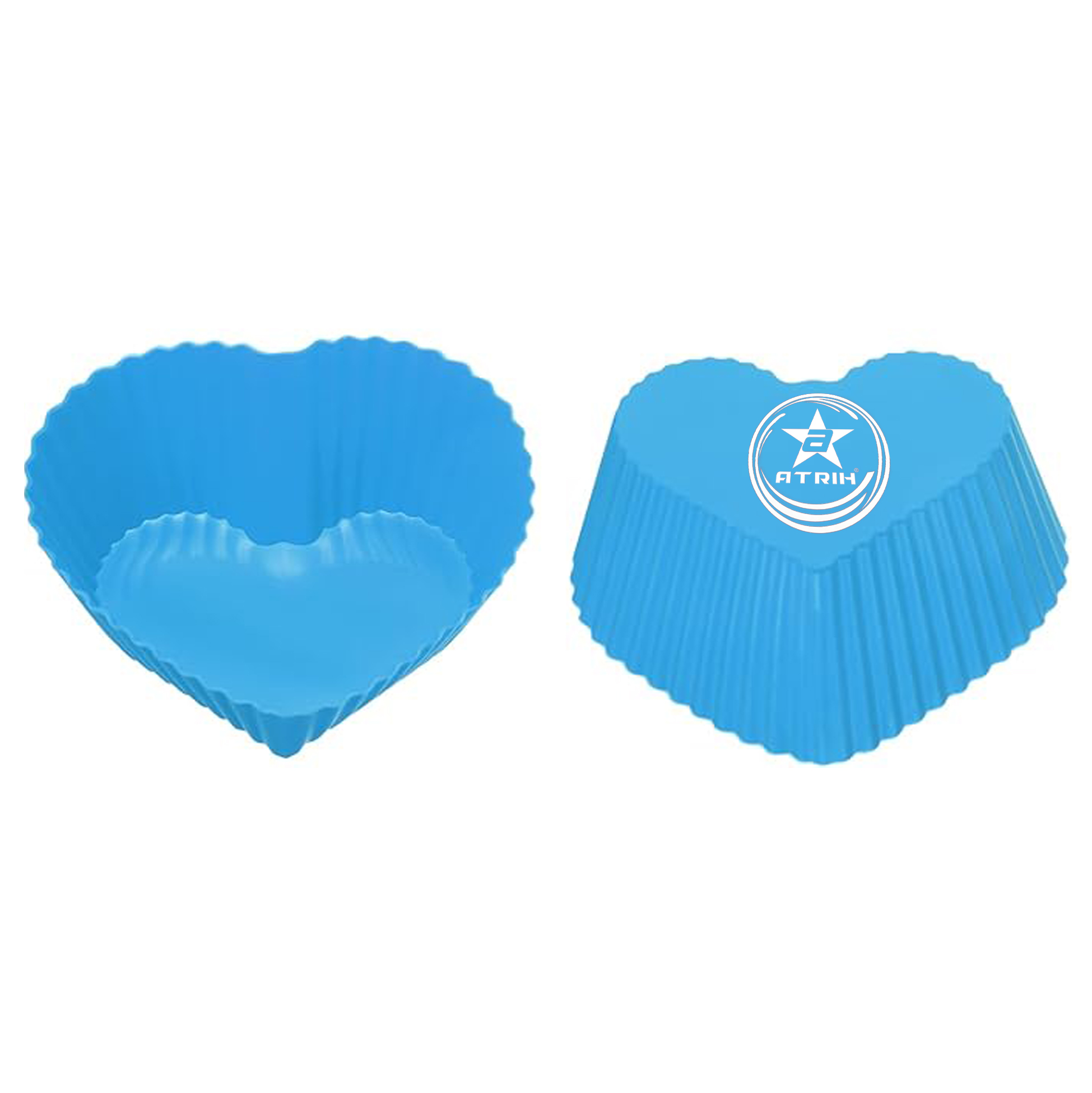 Set of 7 ATRIH Heart Shaped Silicone Cupcake Liners