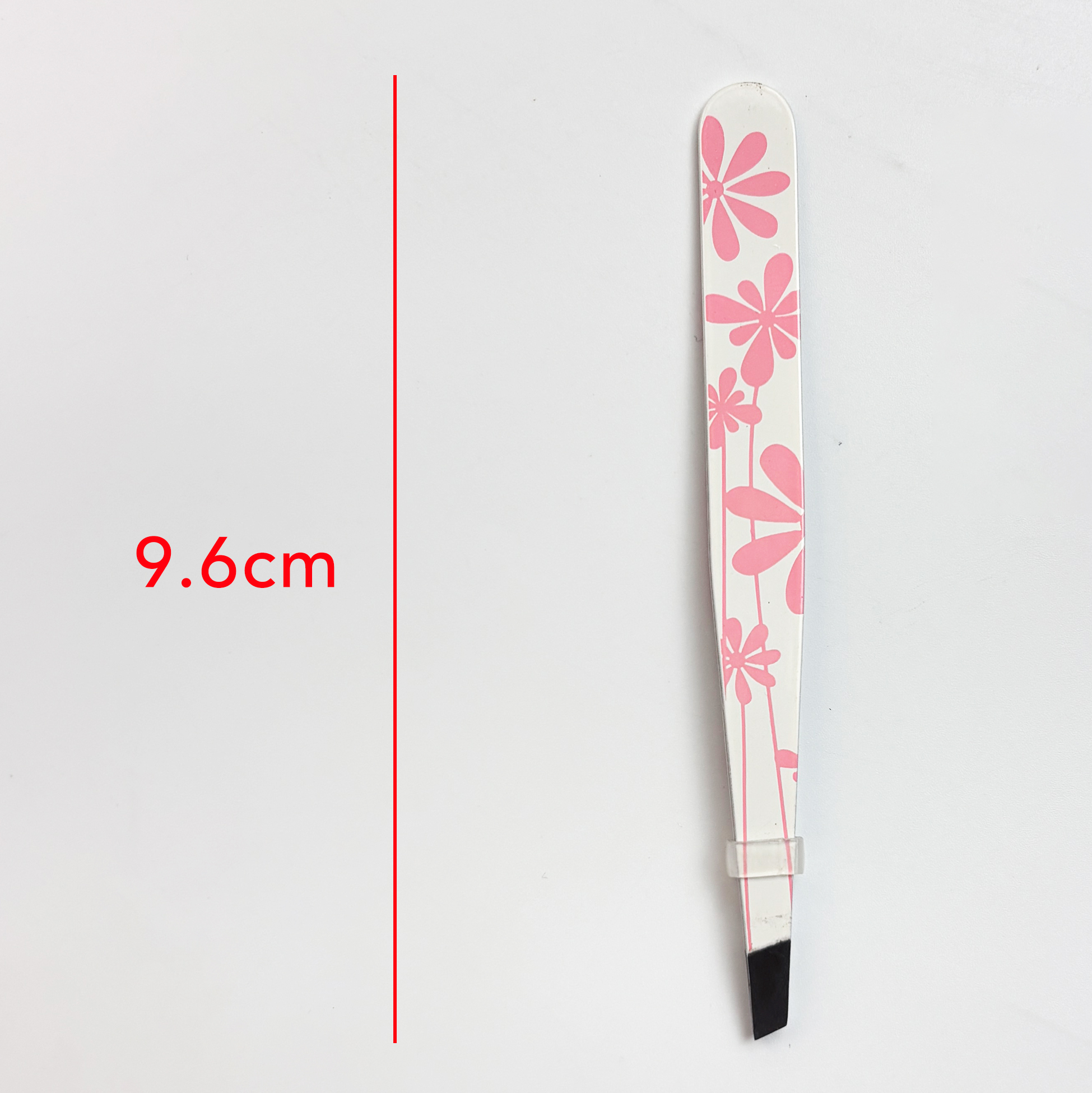 Floral Print Slant Tweezer Pink Eyebrow Tweezer
