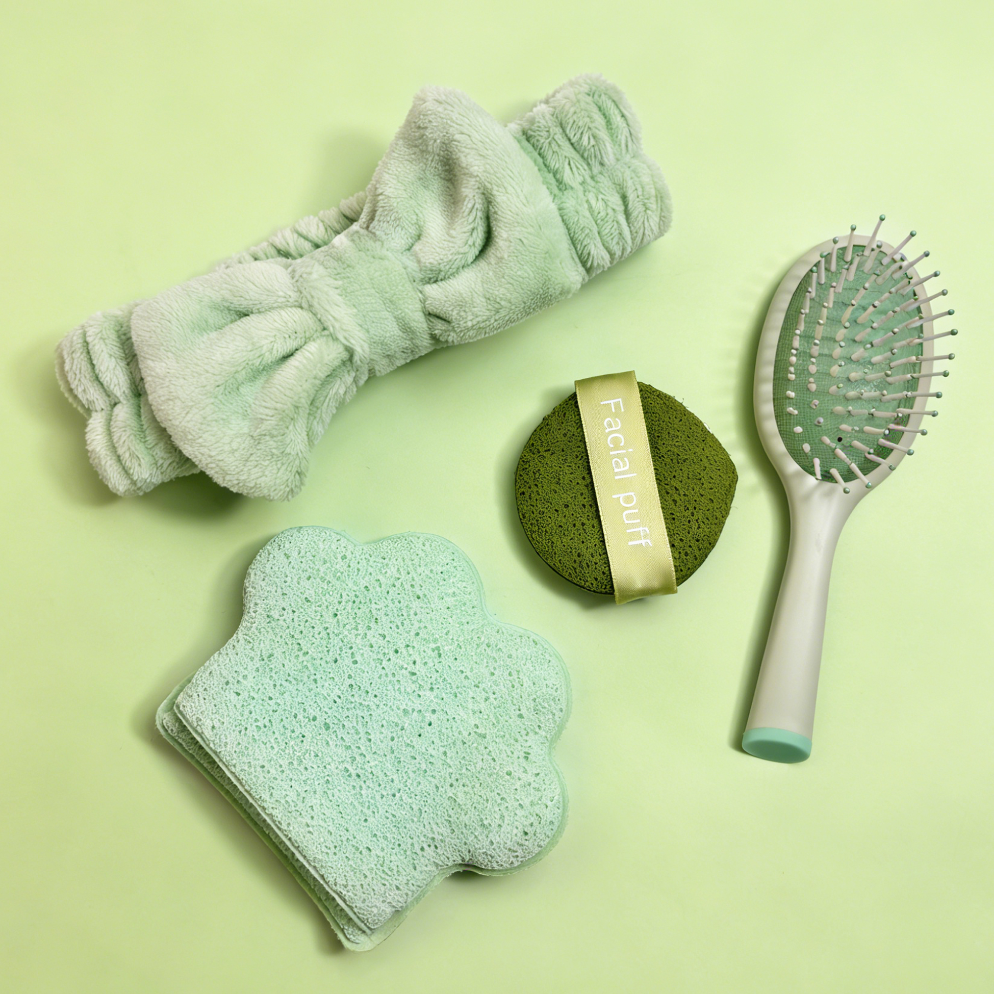 Set of 4 Mint Green Beauty Accessory Set
