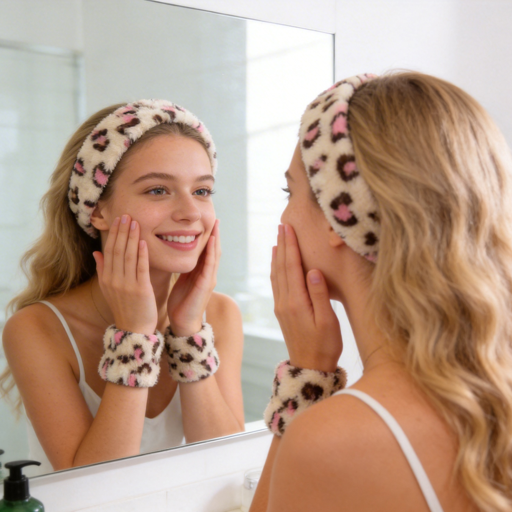 Pink Leopard Print Skincare Set