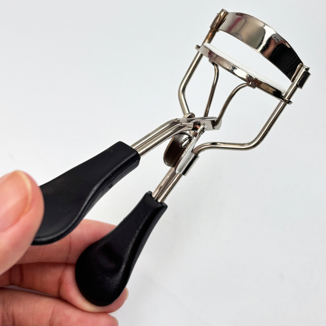 Silver Eyelash Curler with Black Handle