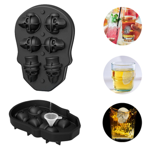 A Silicone Ice Cube Tray Skull 3D Silicone Ice Cube with Mini Funnel Perfect for Whiskey Cocktail