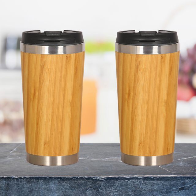 Bamboo Tumbler Mugs Bamboo Fibber Travel Mug Sustainable Stainless Steel with Lid Coffee Cup Tumbler Bottles Beer Coffee Mug Tea Cup