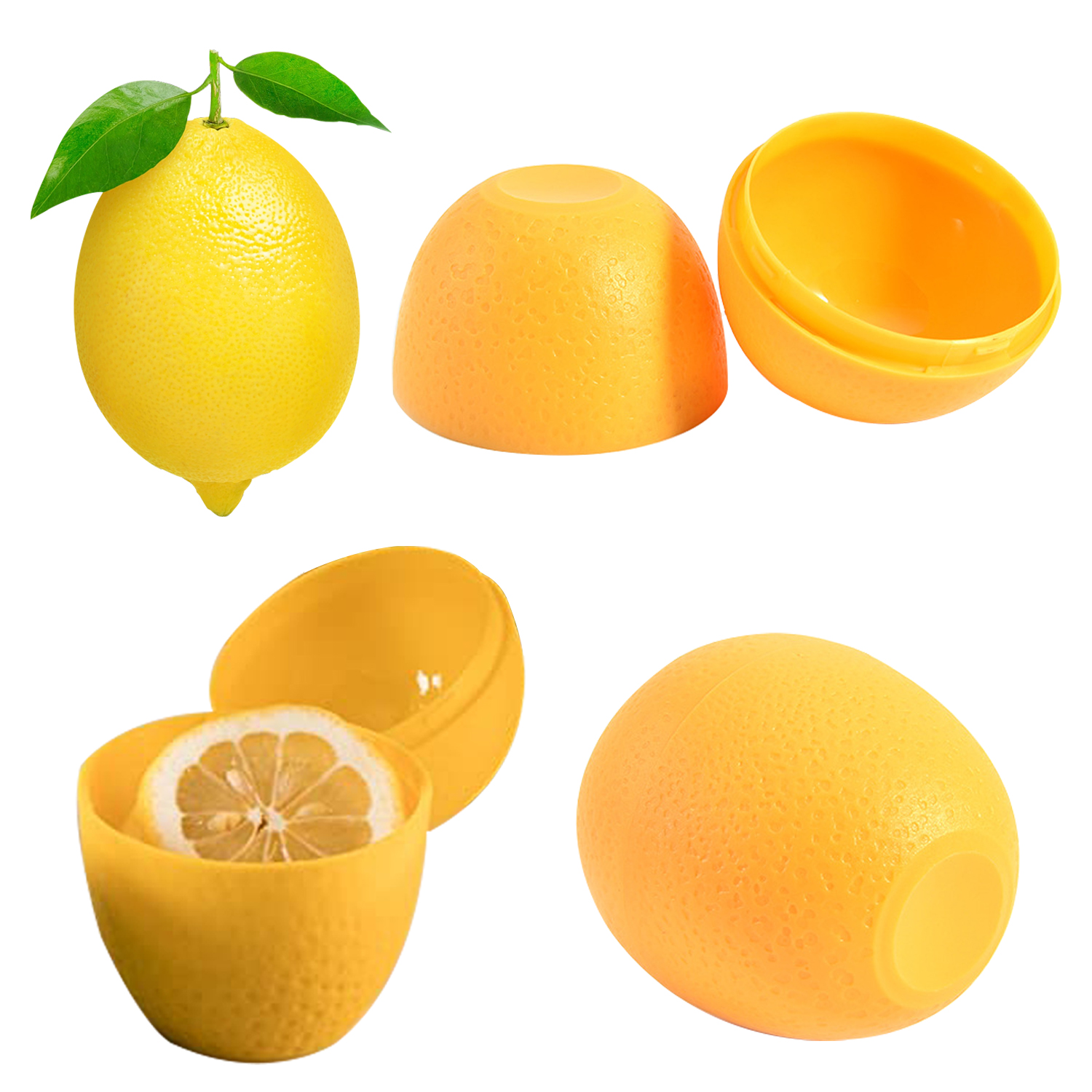 1PC Fresh Orange Storage Box Holder Lemon Lime Saver Plastic Container Case Orange Shaped Moisture-proof Box For Fruit