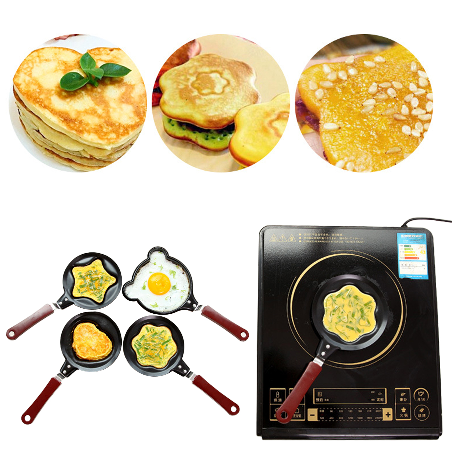 1Pc Mini Cute Breakfast Egg Frying Pot Non-Stick Frying Pan Pancake Maker Kitchen Tools Egg Mold Pan Flip Omelette Mold