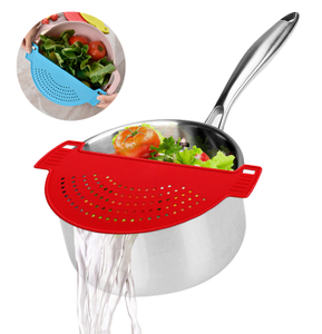 Plastic Pot Funnel Strainers Water Filters Rice Accessories Handle Type Fruit Vegetable Wash Colander Kitchen Gadgets