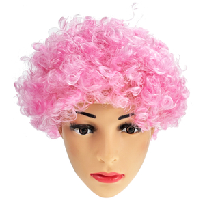 Pink Short Curly Wig for Halloween Cosplay