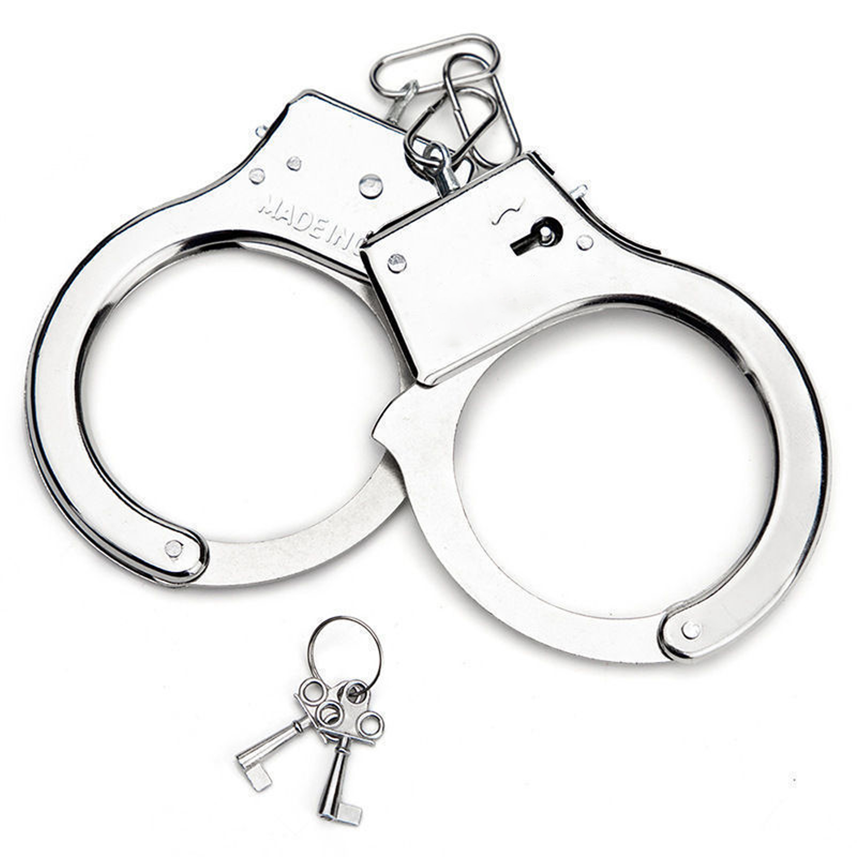 Realistic Stainless Steel Handcuffs Prop for Halloween Cosplay
