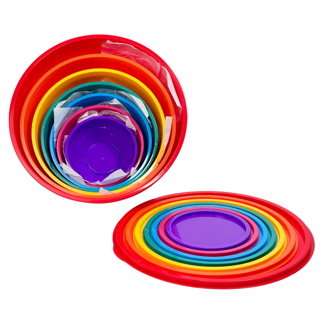 7-Piece Colorful Plastic Mixing Bowls Set