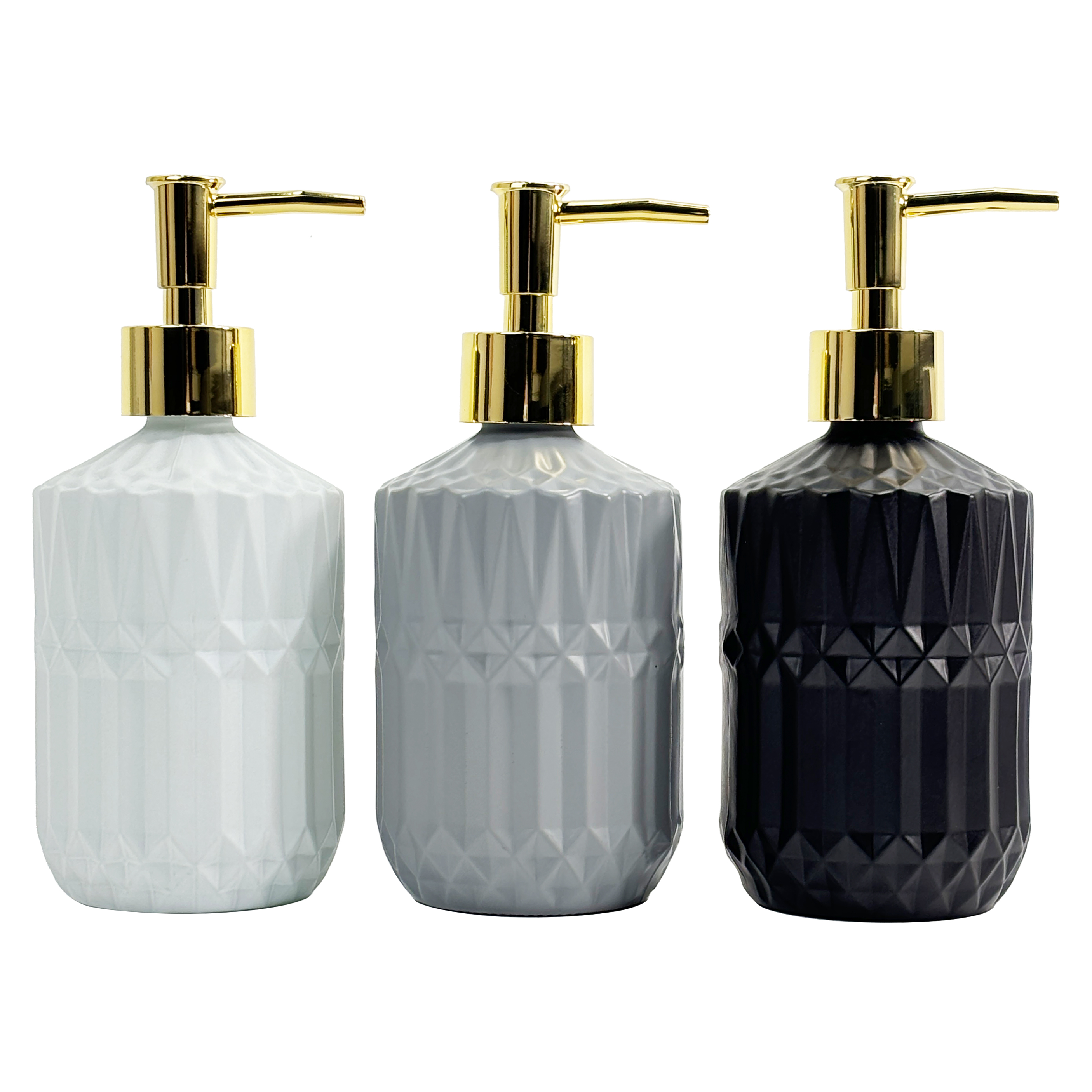 330ml Glass Soup Dispenser with Gold Pump Head