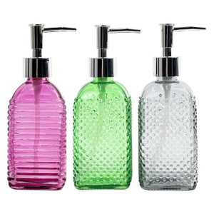 400ml Vintage Clear Glass Soap Dispenser with Silver Pump