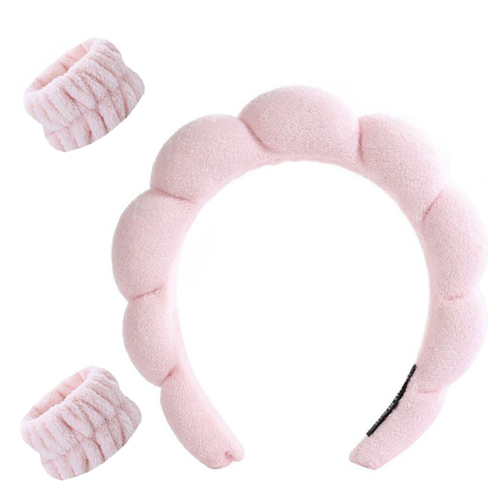 Premium Spa Makeup Headband And Wristband Set