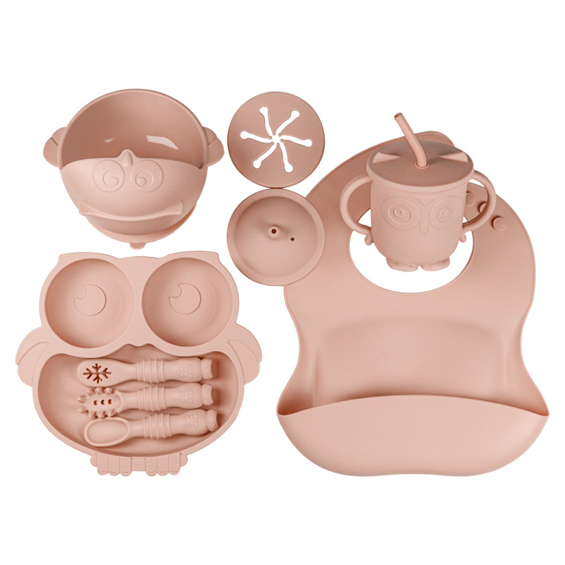 6-pcs Durable Silicone Infant Tableware Kit