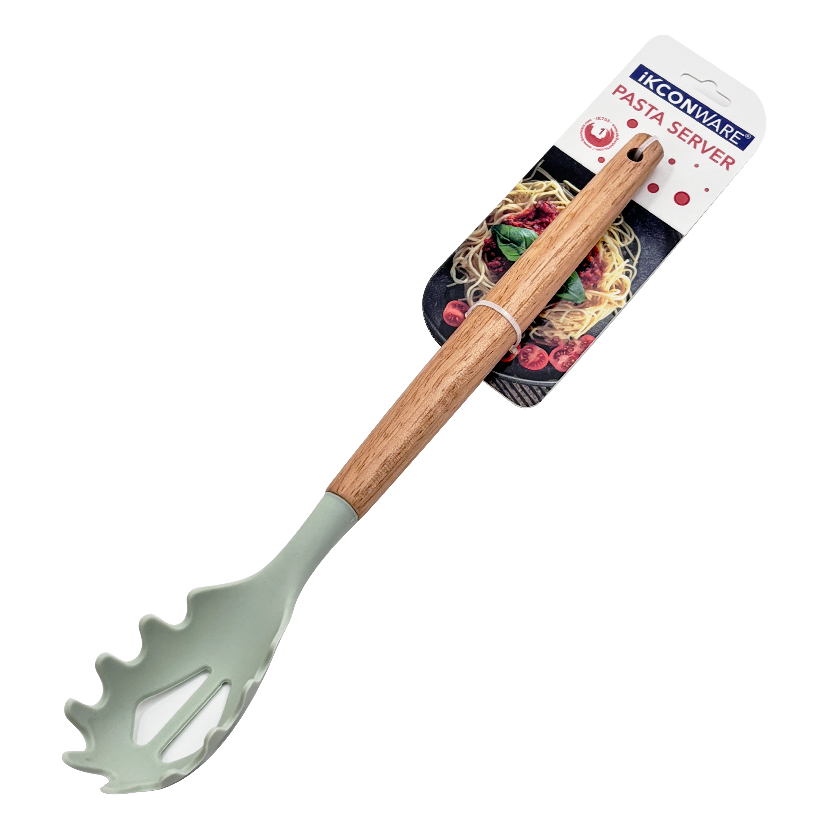 Wooden Handle Silicone Pasta Server