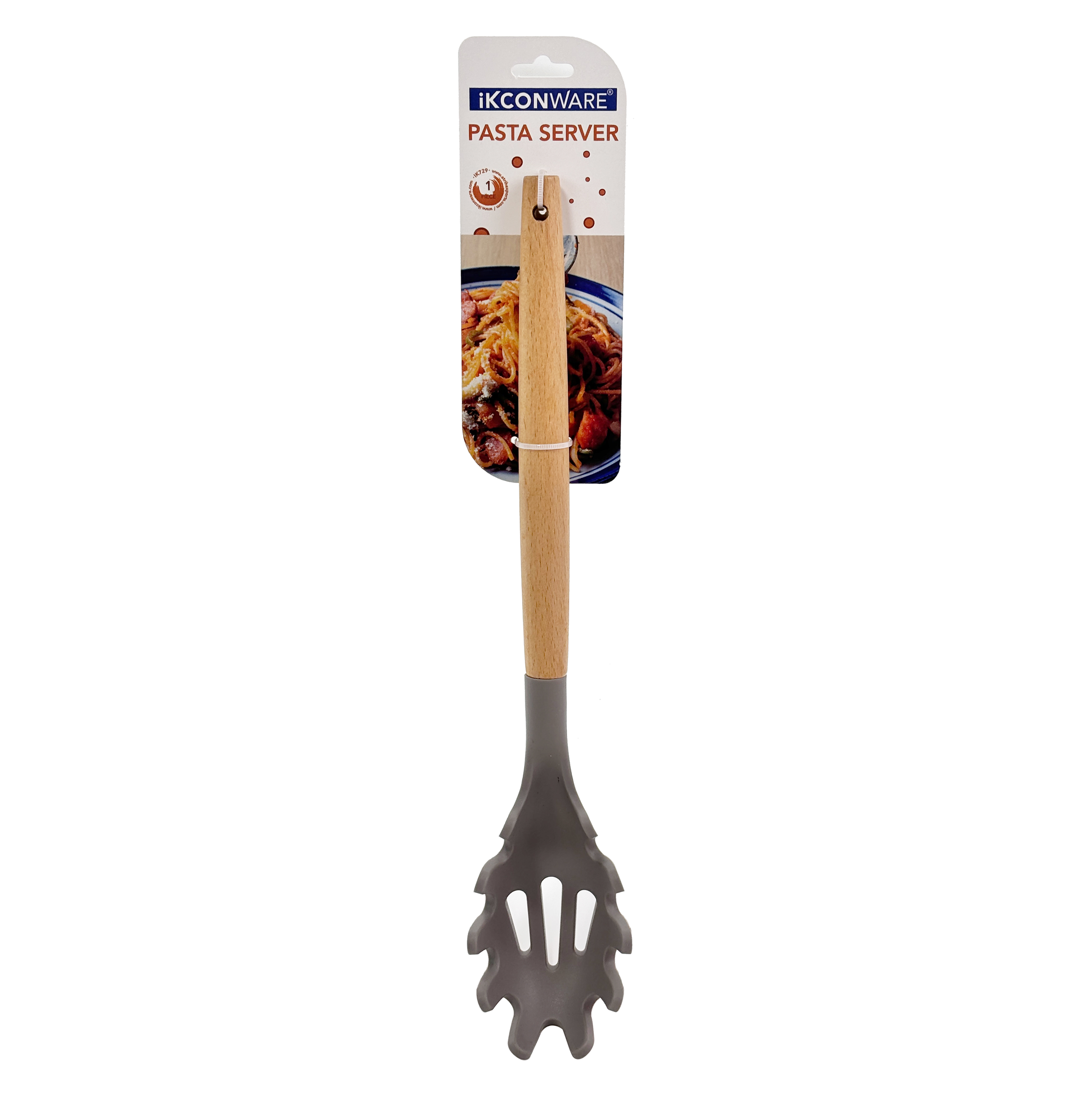 Wooden Handle Silicone Pasta Noodles Server