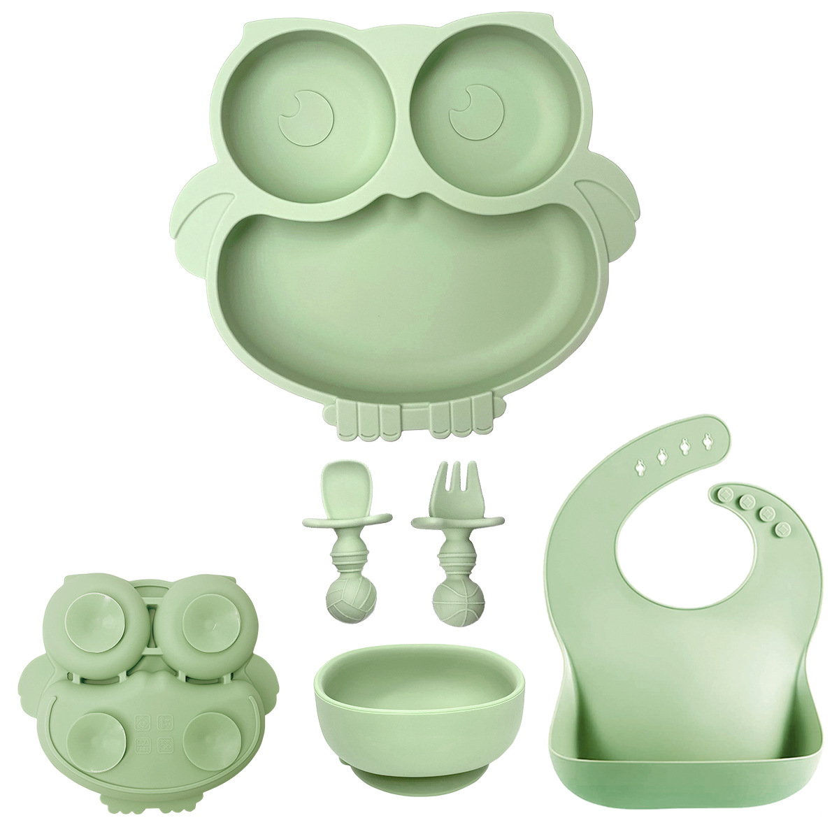 5-pcs Premium Silicone Baby Feeding Set