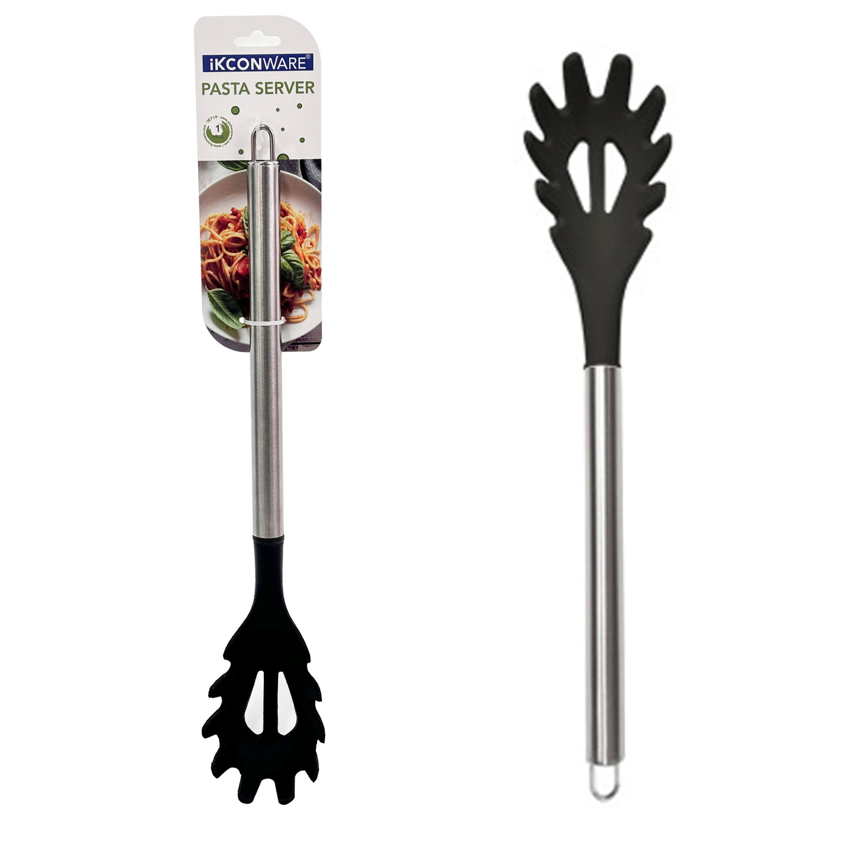 Stainless Steel Handle Silicone Pasta Server