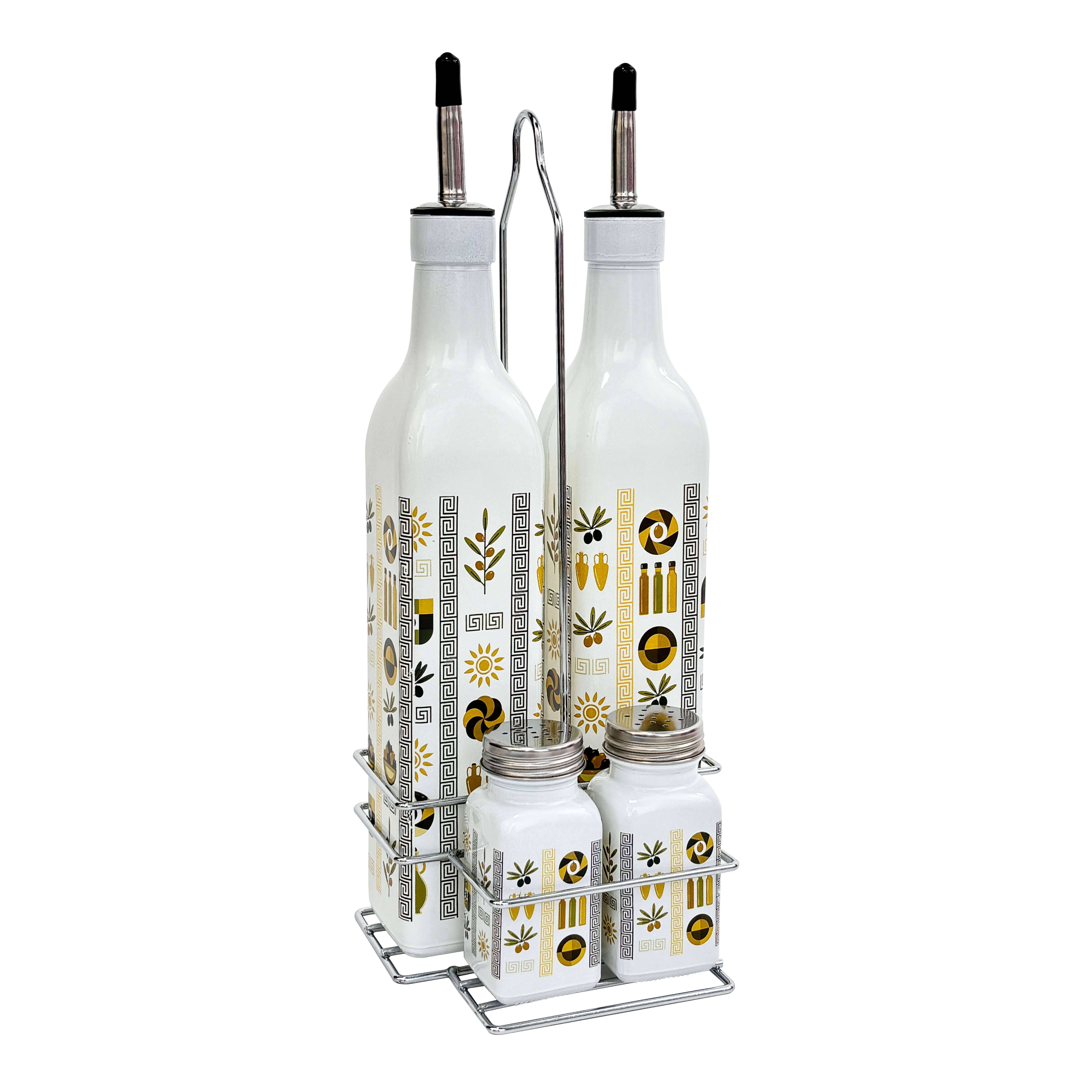 Elegant Glass Oil & Vinegar Cruet Set