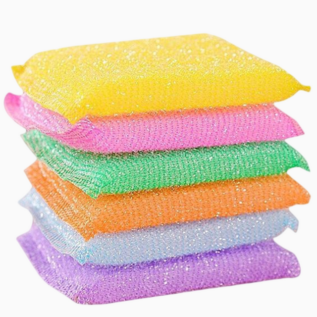 6pcs Kitchen Dishes Cleaning Sponge Set for Countertops Floors Walls Cars Glass Wheels Outdoor Surfaces Cleaning Pad