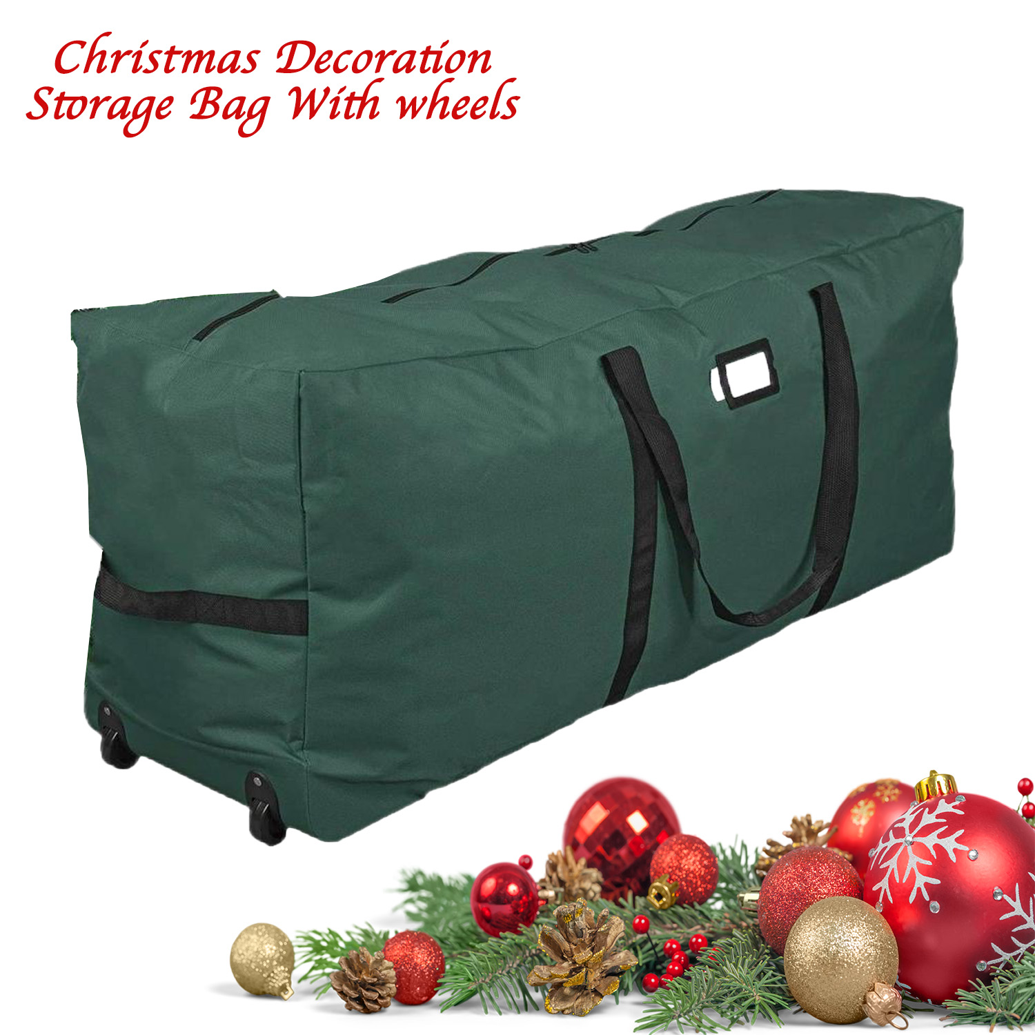 Christmas Decoration Storage Bag With Wheels Oxford Cloth Protect Waterproof Large-capacity Clothes Storage Moving Home Decoration Organize