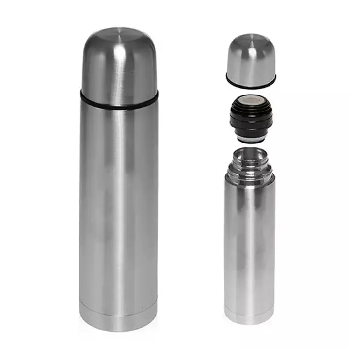 Stainless Steel Vacuum Thermoses Bullet Flask Cup Silver 350/500/750/1000ml Hot Cold thermal Water Bottle Keeps Warm or Cool
