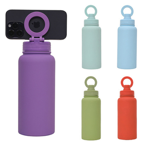 1000ML Insulated Water Bottle with Magnetic Phone Holder Lid