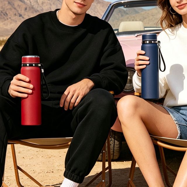 800ml Smart Temp Display Insulated Water Bottle with Tea Strainer