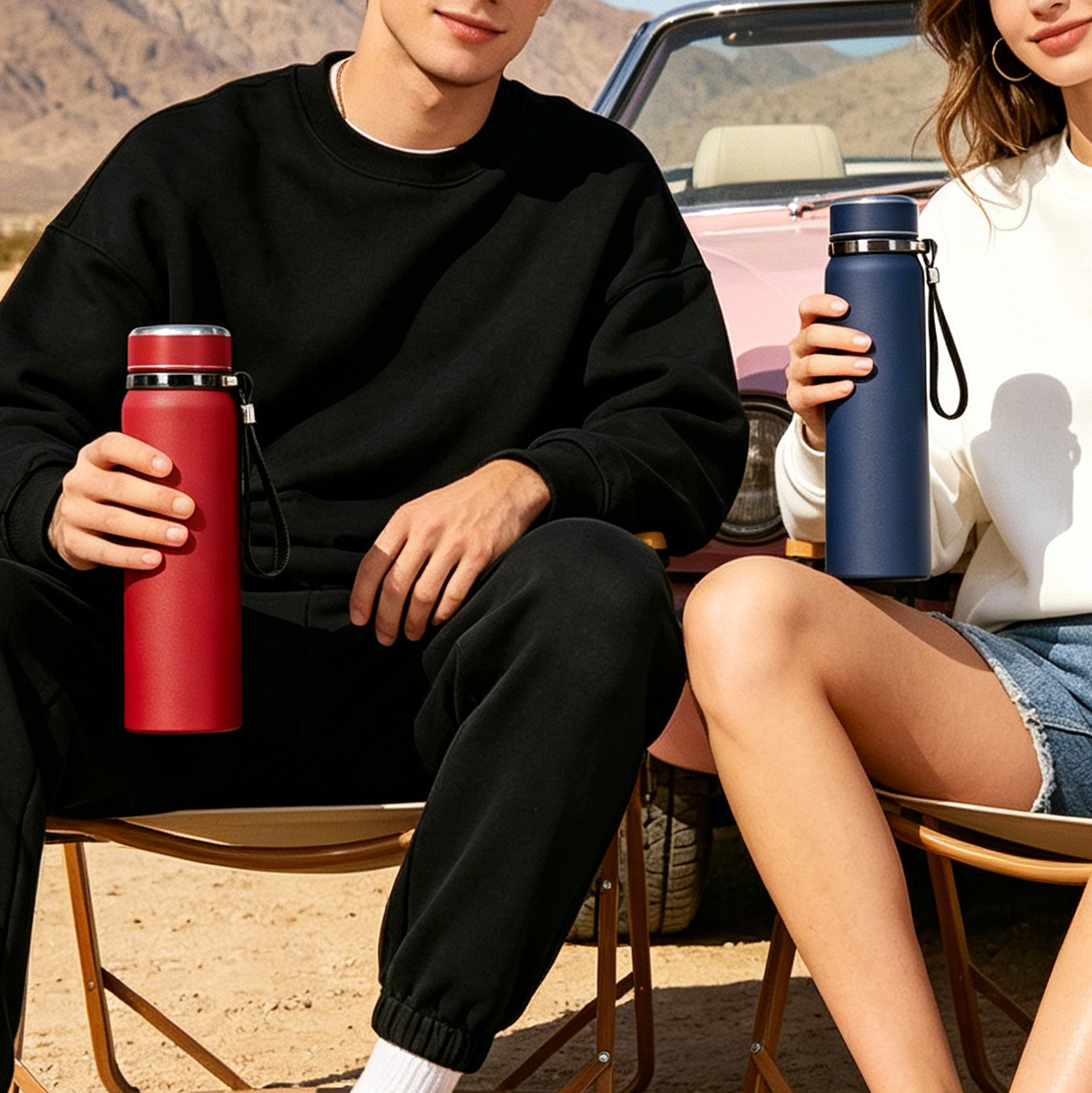 800ml Smart Temp Display Insulated Water Bottle with Tea Strainer
