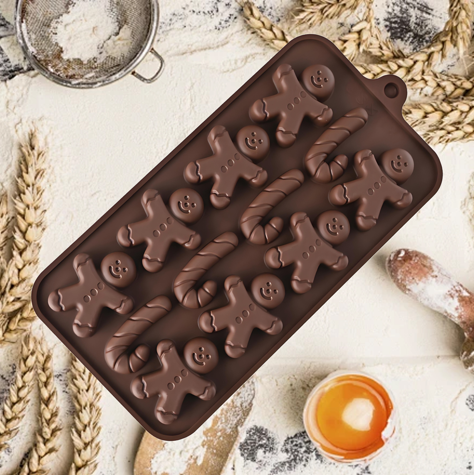 Gingerbread Man and Candy Cane Silicone Baking Mold