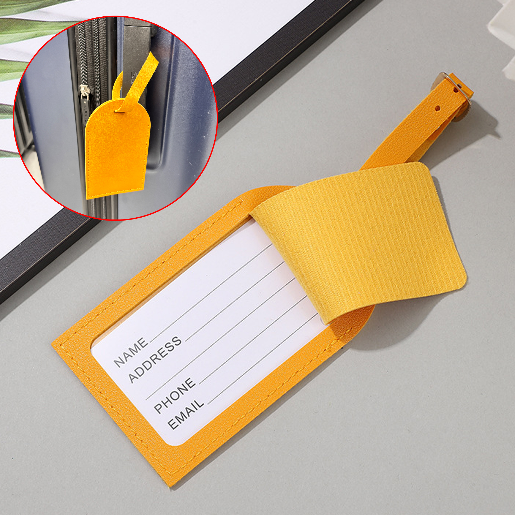 Colorful Leather Luggage Tag