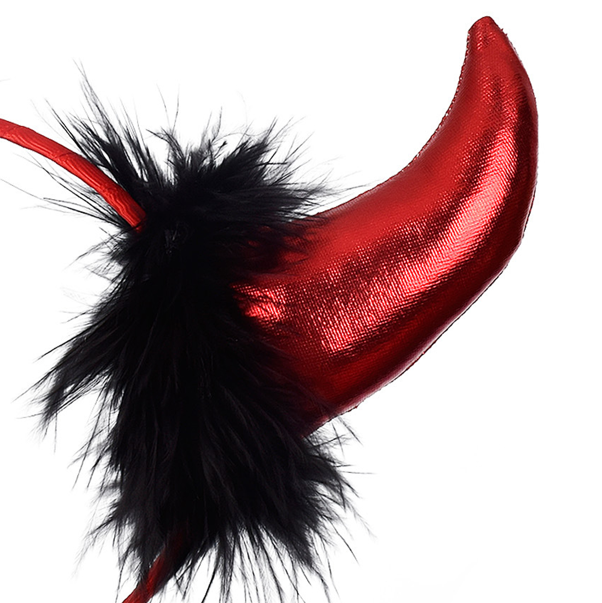 Devil Horns Headband with Furry Base
