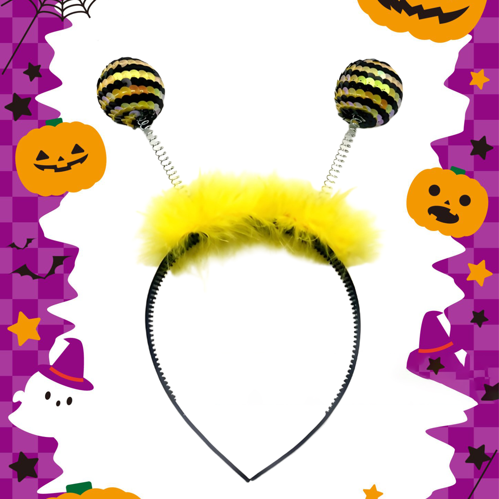 Bee - inspired Headband with Sequined Balls