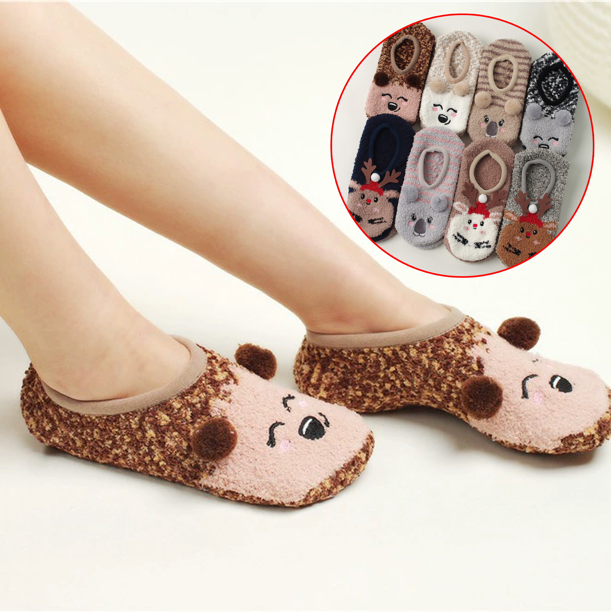 Cute Animal - Themed Slipper Socks