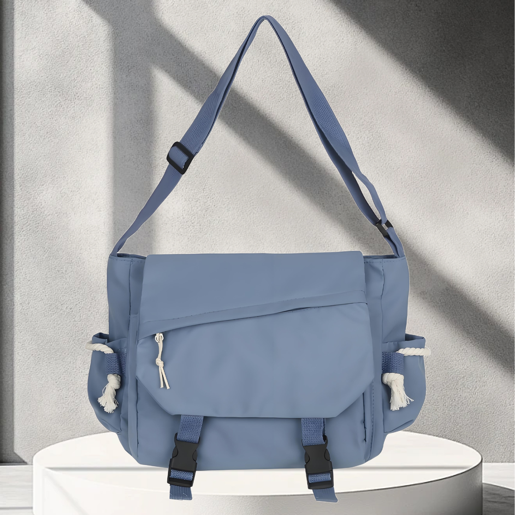 Light Blue Crossbody Messenger Bag