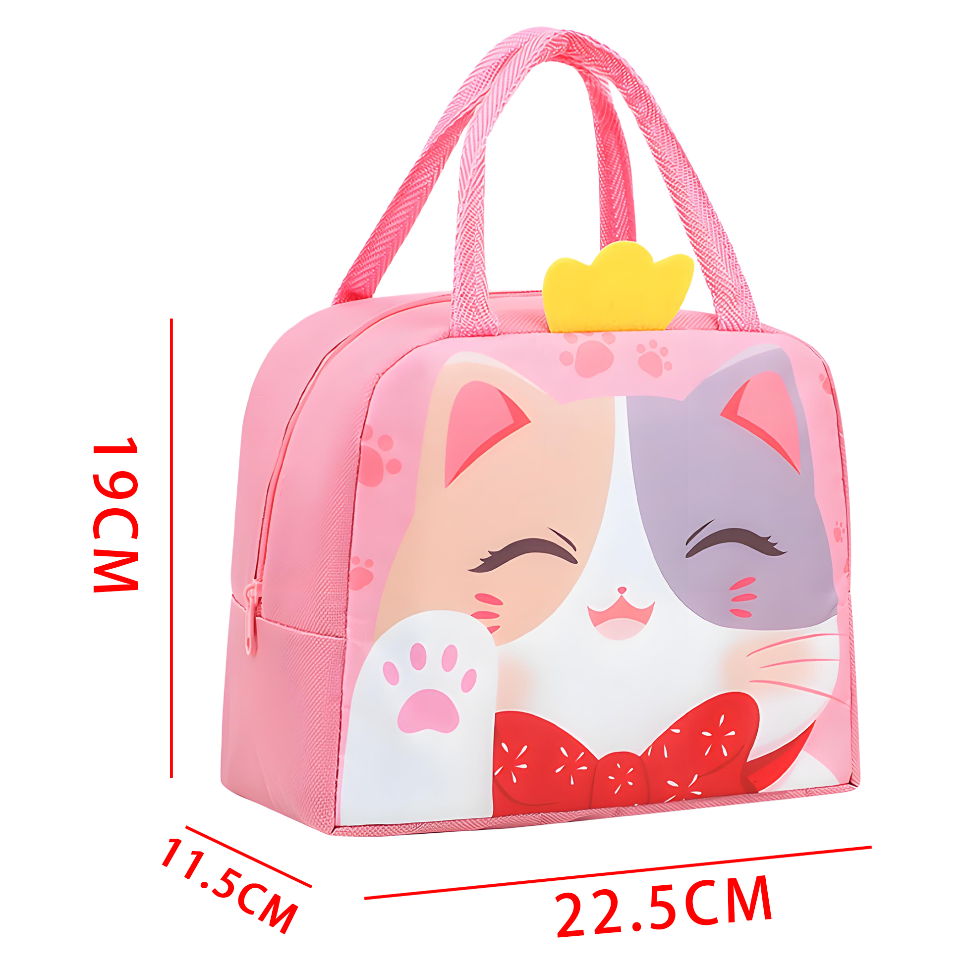 Pink Cat Themed Kids Lunch Bag