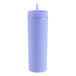 Lavender - Colored Insulated Plastic Tumbler with Straw