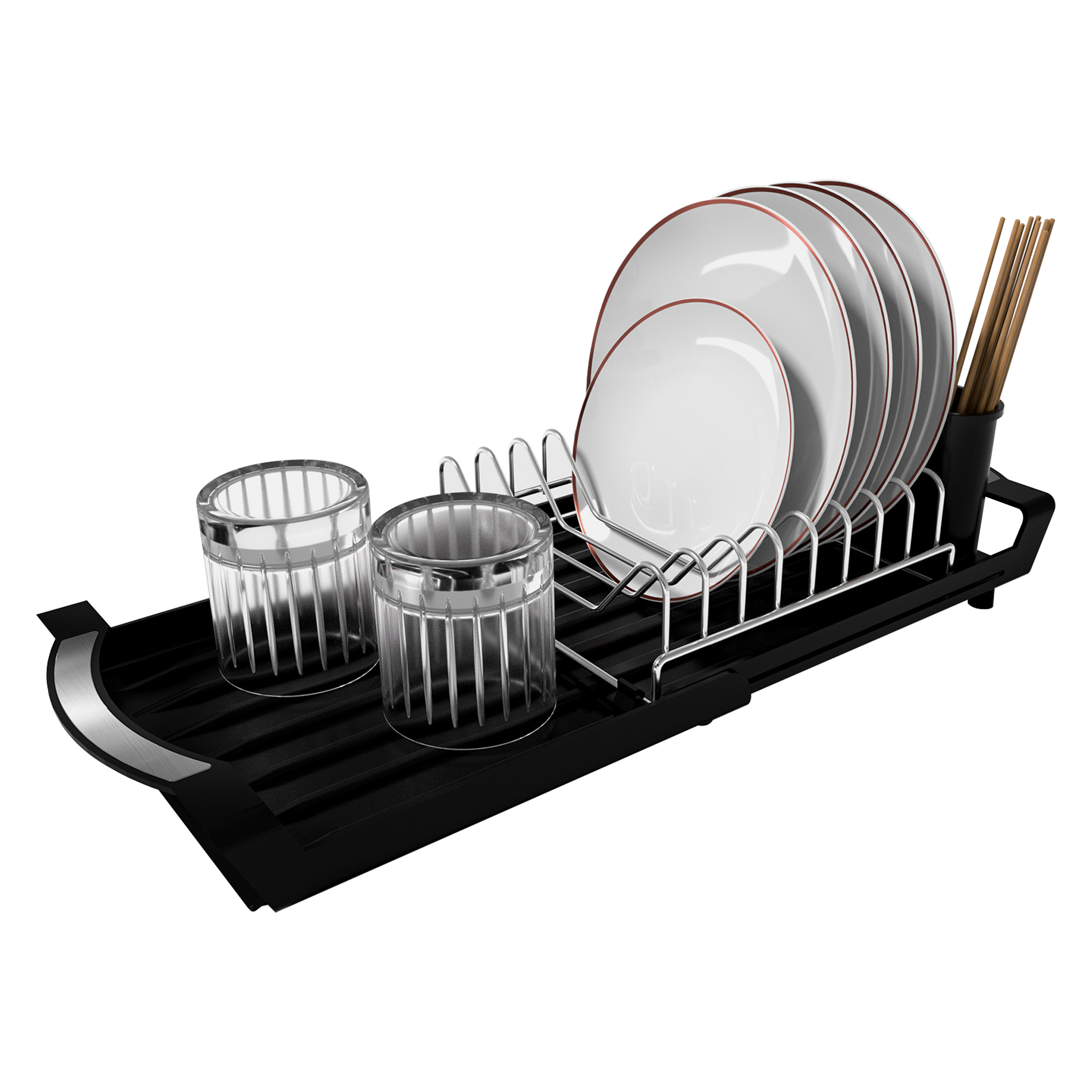 Stainless Steel Dish Drying Rack with Utensil Holder