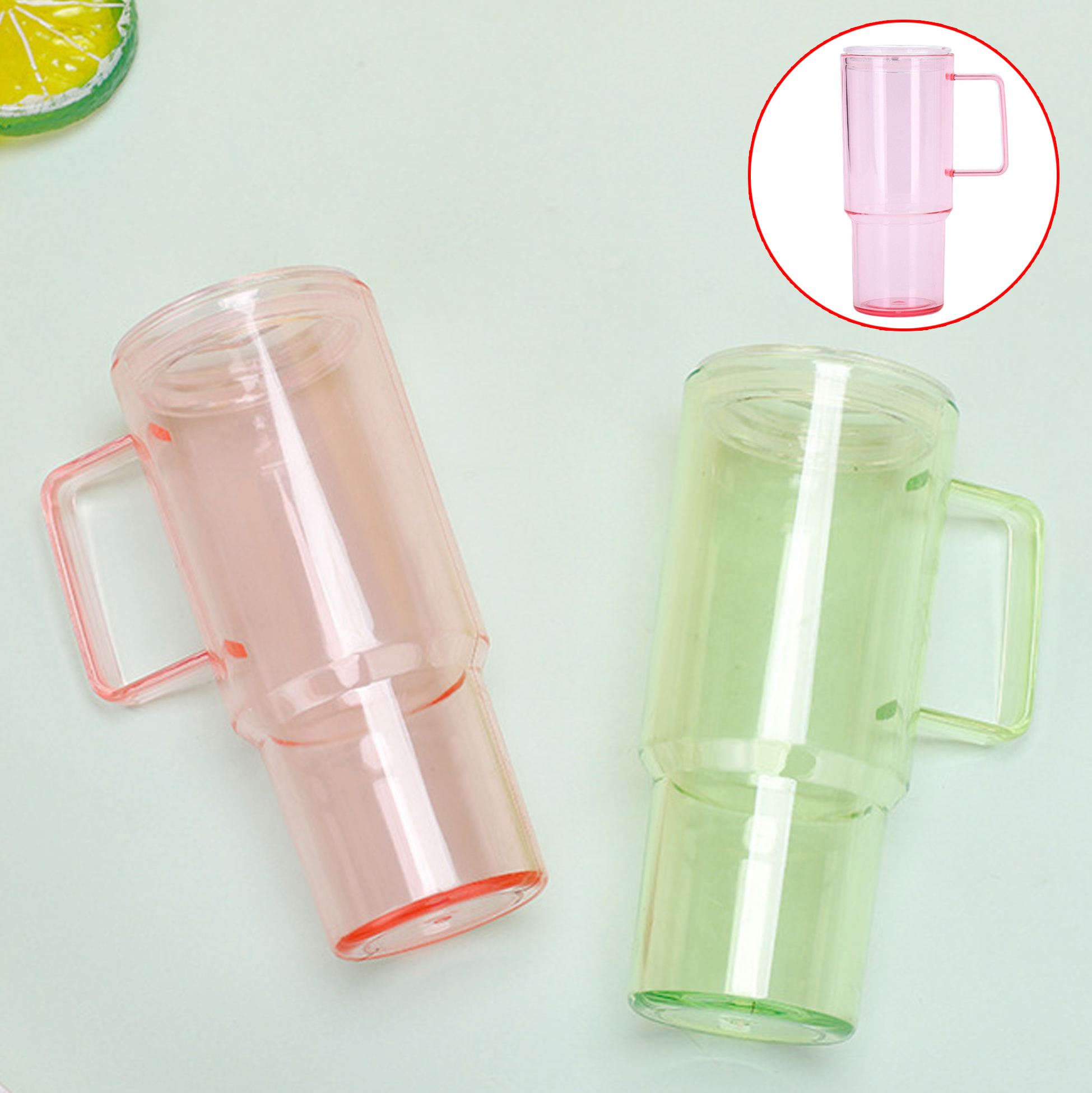 150ML Transparent Plastic Mug with Handle