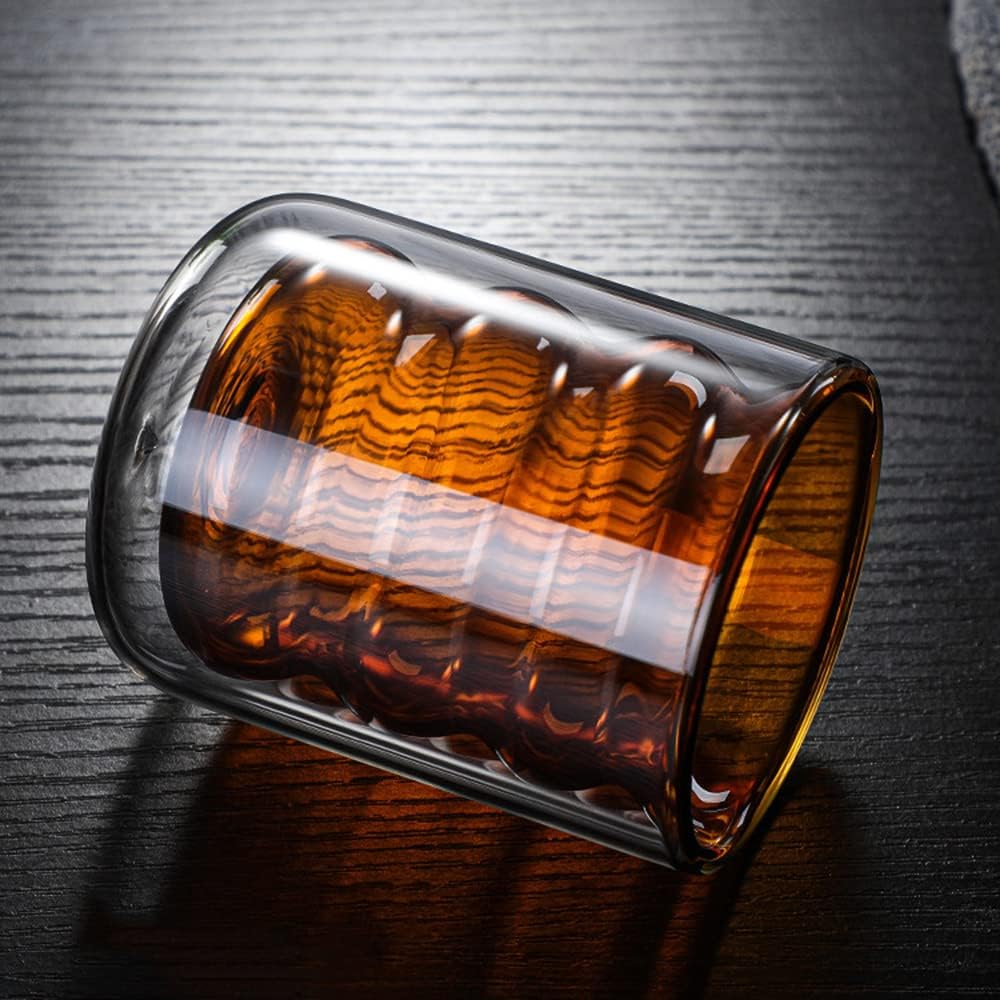 200ml Double Walled Wavy Glass Cup