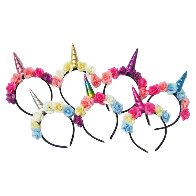 Unicorn Headband with Flower Decoration
